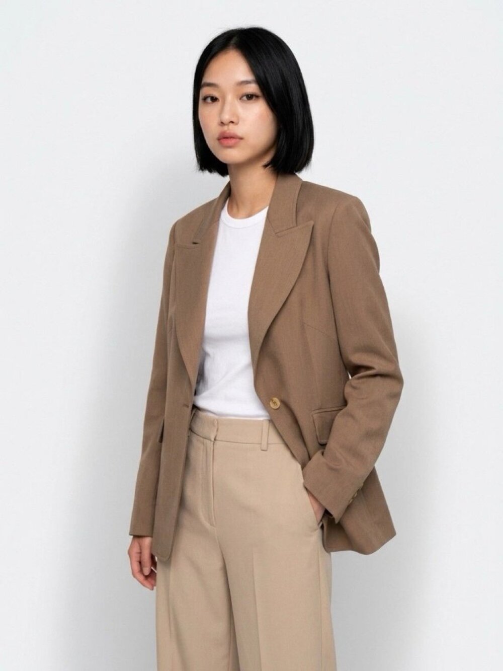 MANGO Women's Light Brown Blazer Sz 6